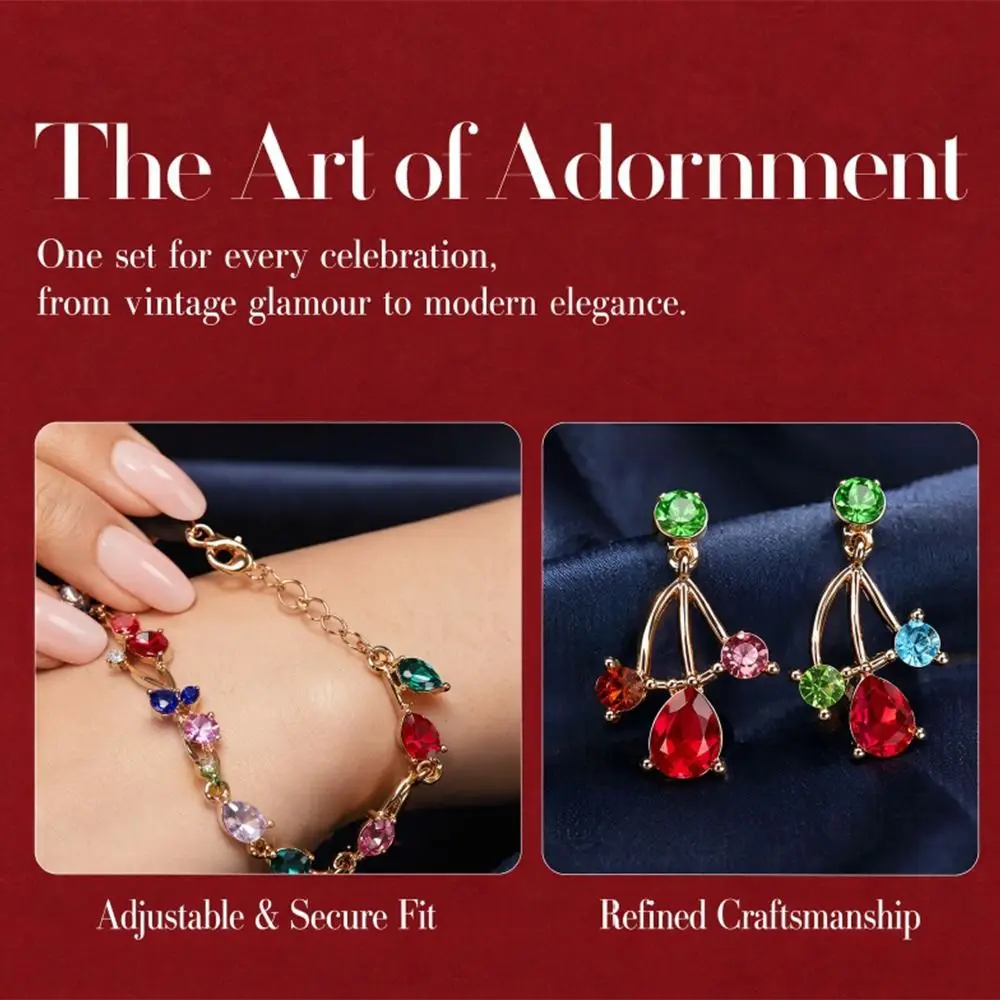 Sparkling Women's Rhinestone Jewelry Set Stud Earrings Baroque Flower Necklace Earrings Set Lightweight Zinc Alloy