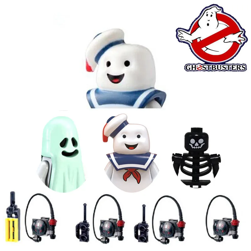 Classical Horror Movie Stay Puft Raymond Peter Egon Winston Ghost Model Building Blocks Enlighten Figure Brick Toys For Children