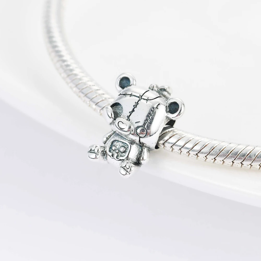 جديد 925 فضة رائد الفضاء نجمي سحر of ley 925 سلسلة مطرز صالح الأصلي قلادة سوار حلية DIY بها بنفسك السيدات مجوهرات
