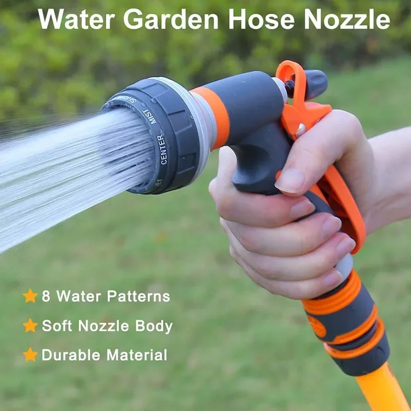 Garden High-pressure Water Gun Multi-functional Watering System Gardening Irrigation Tools Car Wash Pet Bathing Water Spray Gun