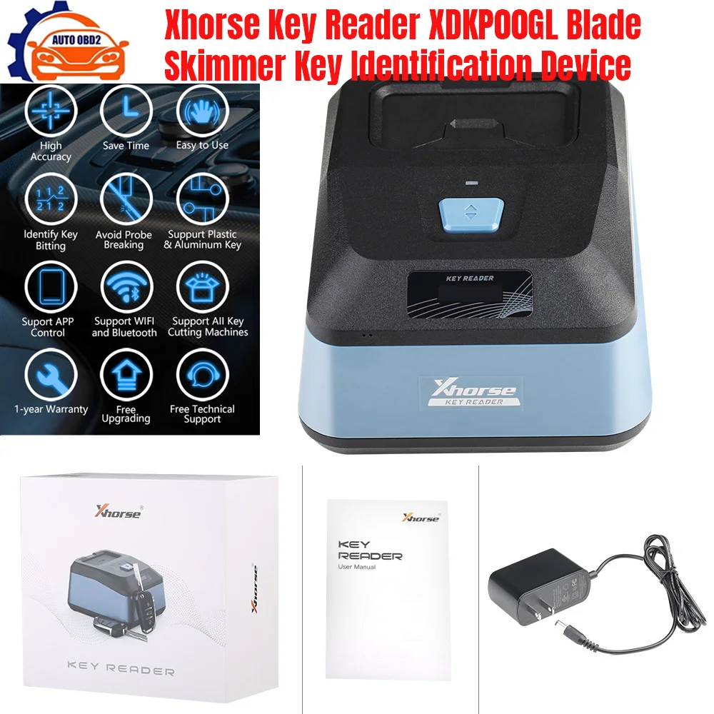 Xhorse Key Reader XDKP00GL جهاز تحديد المفاتيح مقشدة الشفرة يعمل مع تطبيق Xhorse وآلة قطع المفاتيح Dolphin XP-005L