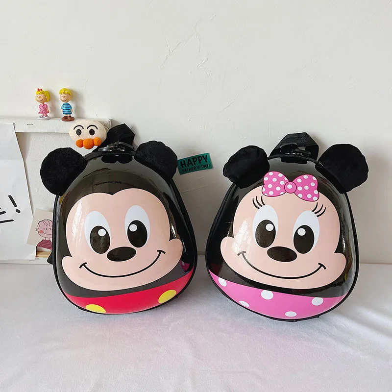 Disney Mickey Minnie Mouse Children's Backpack Fashion Students Schoolbag Kindergarten Cartoon Cute Eggshell Bag For Boys Girls