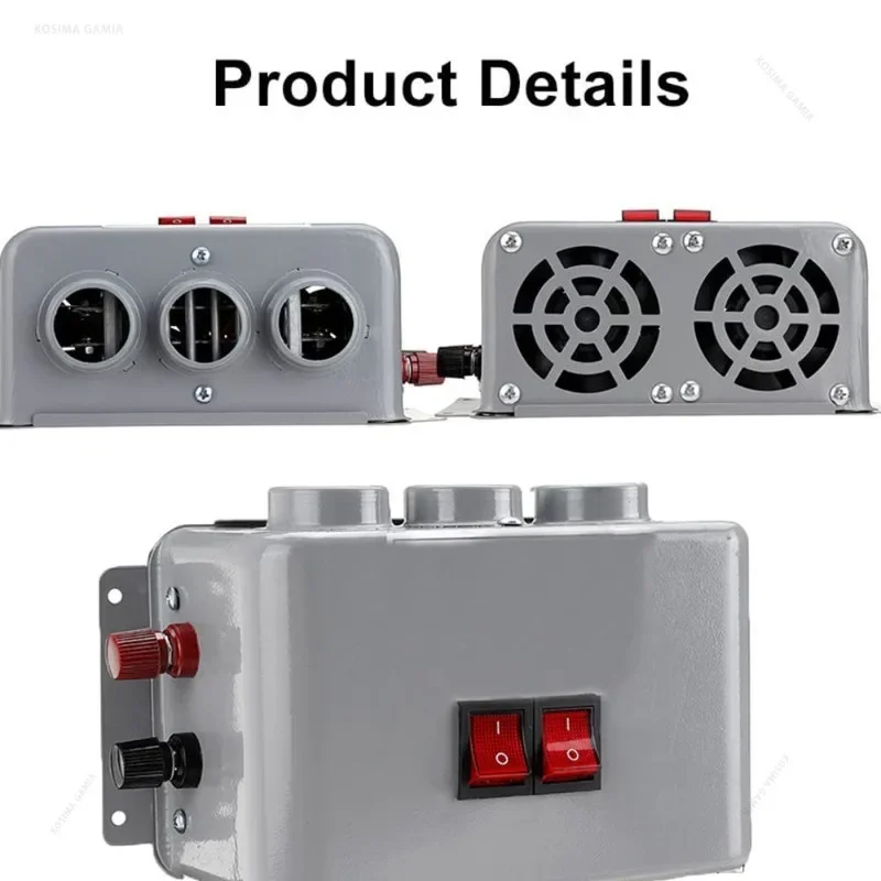 12V 24V Auto-Warmluftgebläse 3-Loch-Lufterhitzer 500W Auto-Heizlüfter Entfroster Entnebelungsgerät Trockner Demister Auto-Zubehör – Detail 5