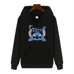 Creative Disney Stitch Print Autumn/Winter comfortable soft thickening men's high quality casual fashion warm street hoodie