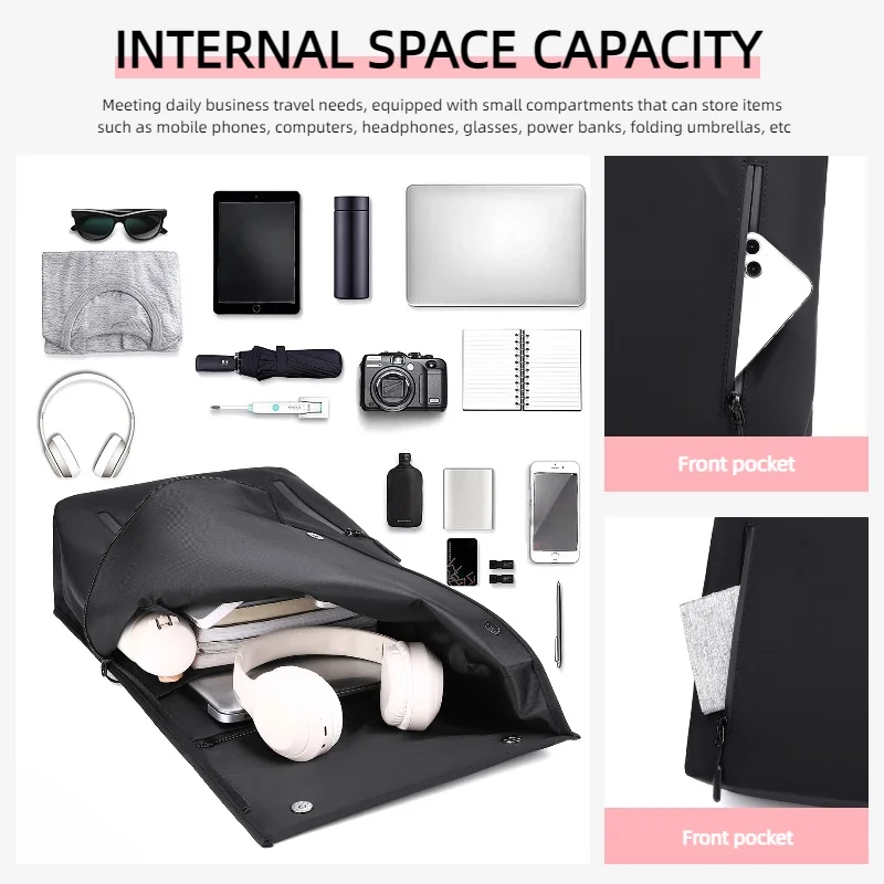 Ransel Pria Bisnis yang Modis, Kapasitas Besar, Penyimpanan Multi Kompartemen, Ransel Perjalanan yang Modis, Tas Komputer Bisnis