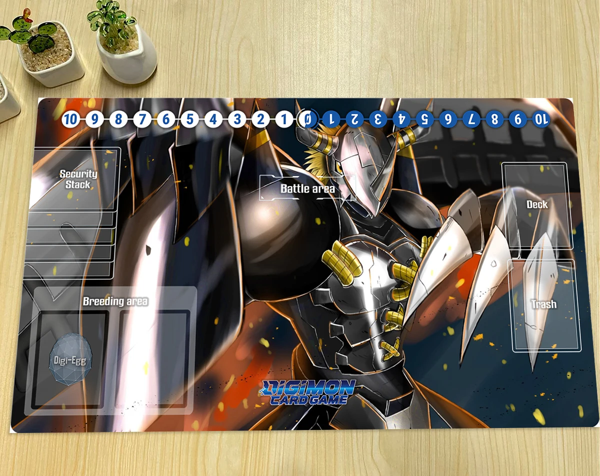 

Digimon Playmat War Greymon Board Game Mat DTCG TCG CCG Trading Card Game Mat Anti-slip Anime Mouse Pad Rubber Desk Pad Free Bag