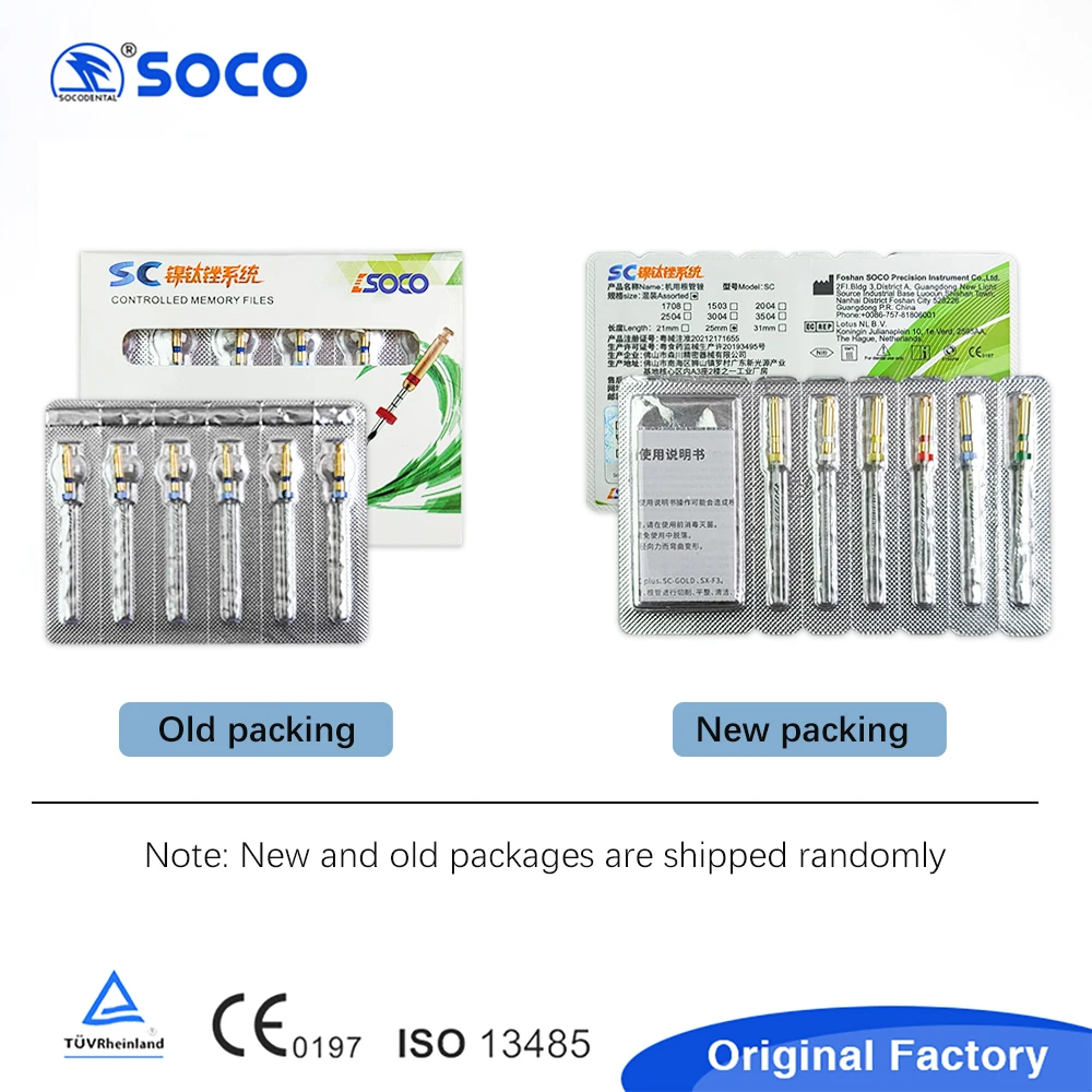 SOCO 6Pcs/Box Factory Outlet  Dental Nickel Titanium Heat Activation Root Canal File Endodontic Rotary Files Dental Materials