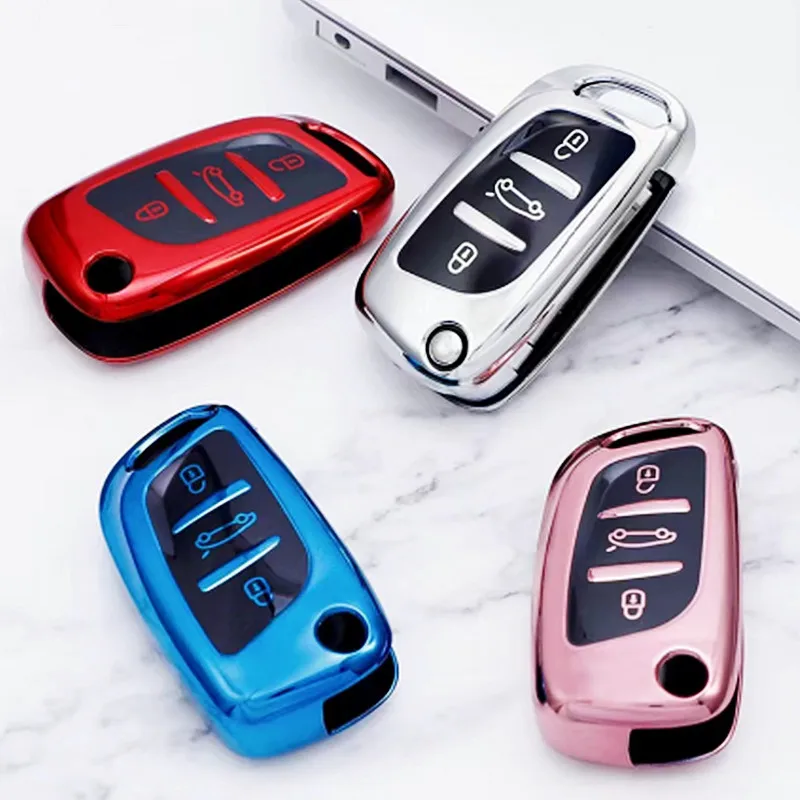 New Fashion TPU Car 3 Buttons Key Case Cover for Peugeot 308 408 3008 5008 407 for Citroen C4 Picasso C3 C5 X7 Holder