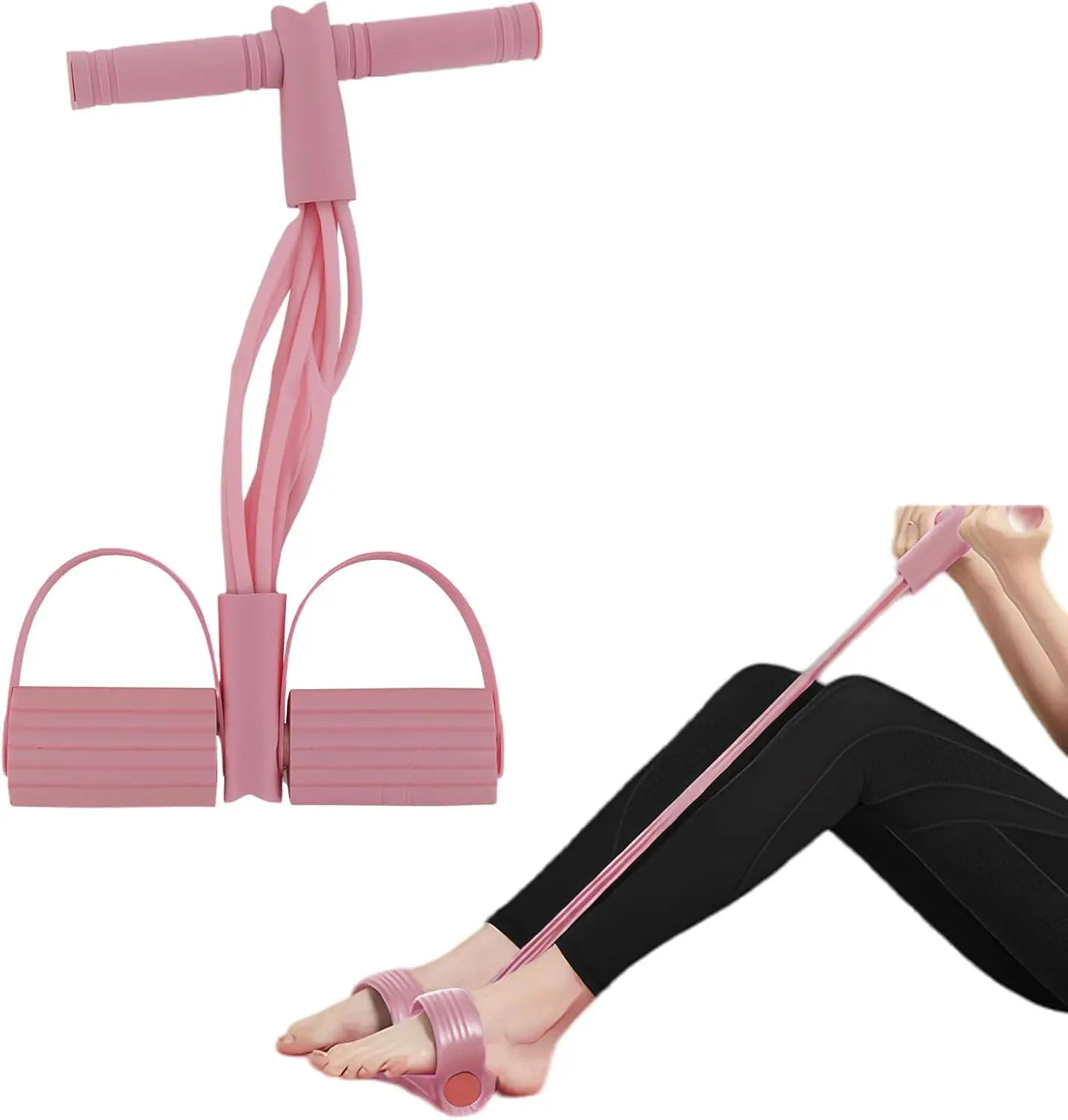 Foldable Pull Rope Fitness Equipment | NBR Foam Handle TPE Tube for Core Strengthening & Belly Fat Burning