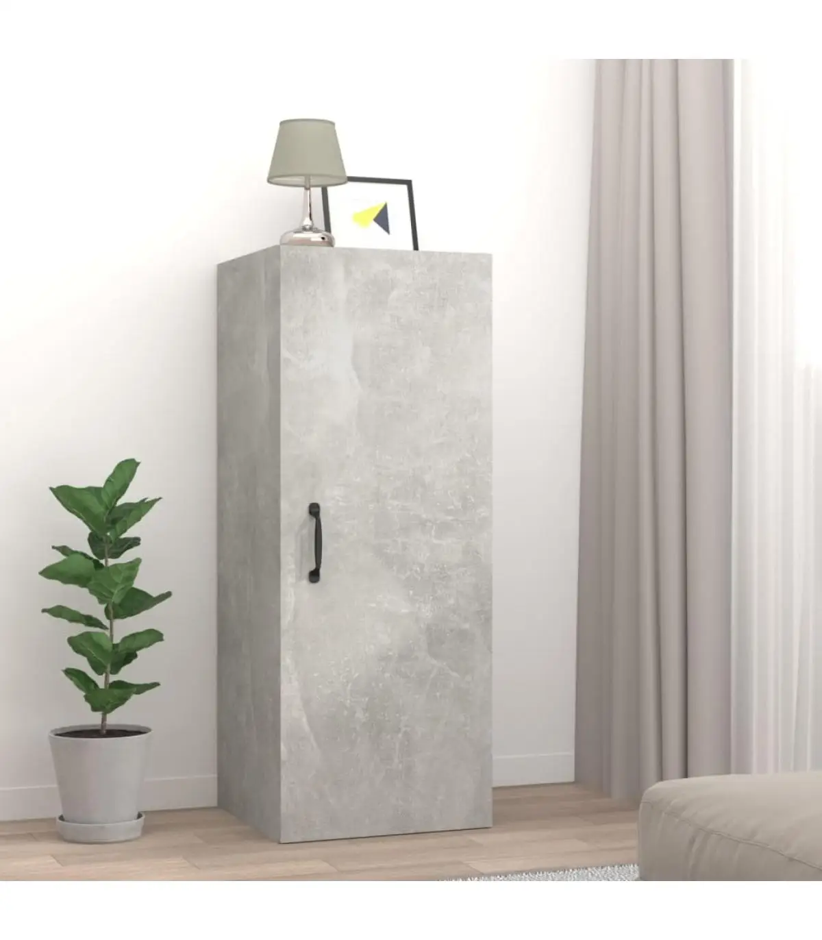 Sideboards wall cabinet plywood gray concrete 34,5x34x90 cm