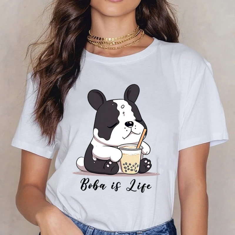 

Hot Sales Boba Is Life Dog T Shirts Women Men Summer Cool Short Sleeves Personality Harajuku T-Shirt