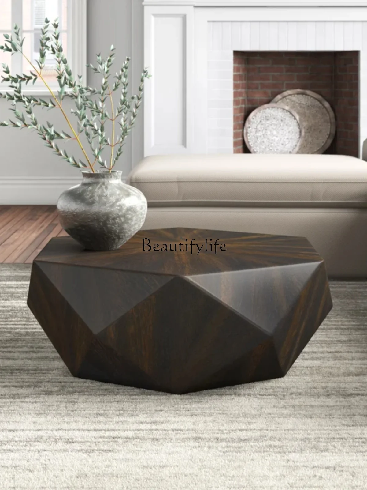 Modern Simple and Light Luxury Rhombus Coffee Table Italian Minimalist Designer Creative Tea Table