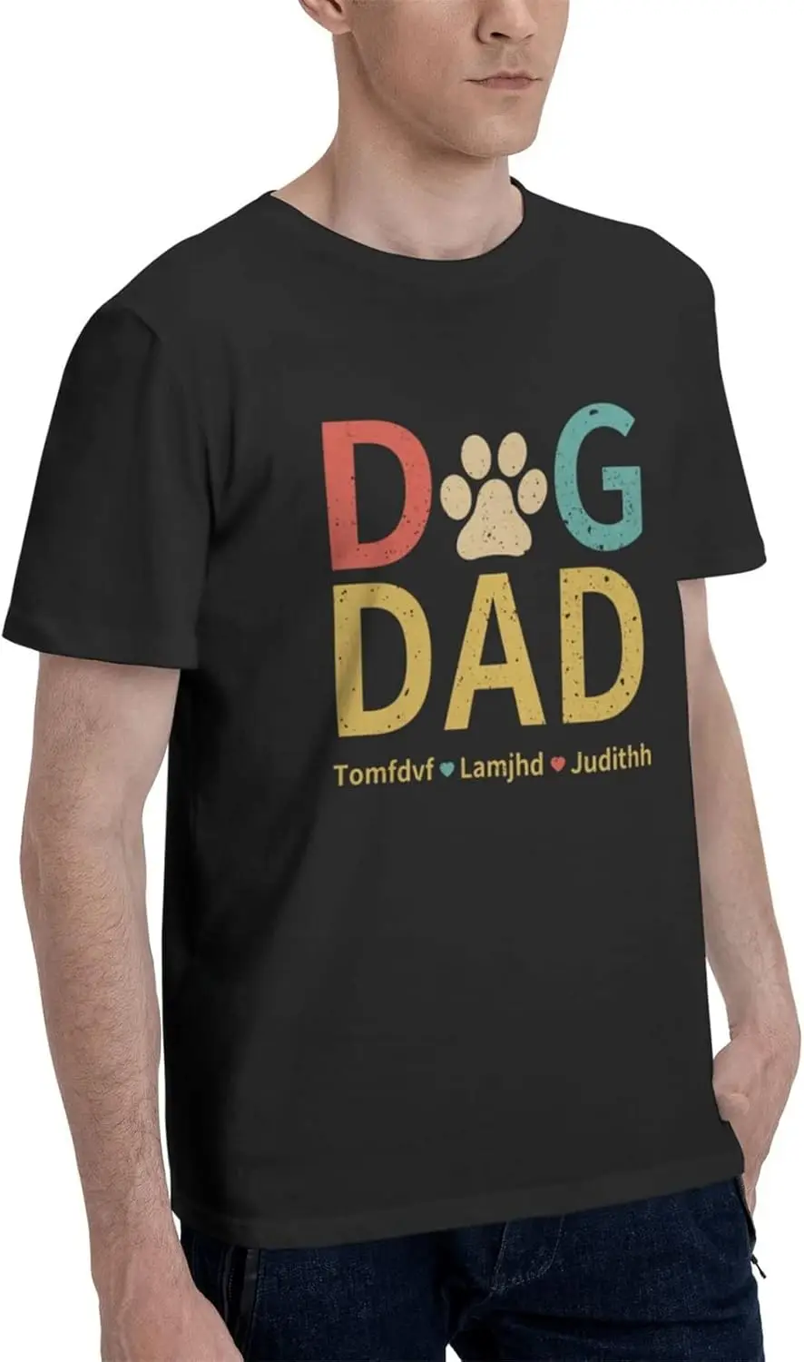 Personalized Dog Dad Shirt for Men Best Dog Dad Ever Hands T Shirt Fist Bump Tee Father's Day Shirt Gift for Dog Lover, Daddy