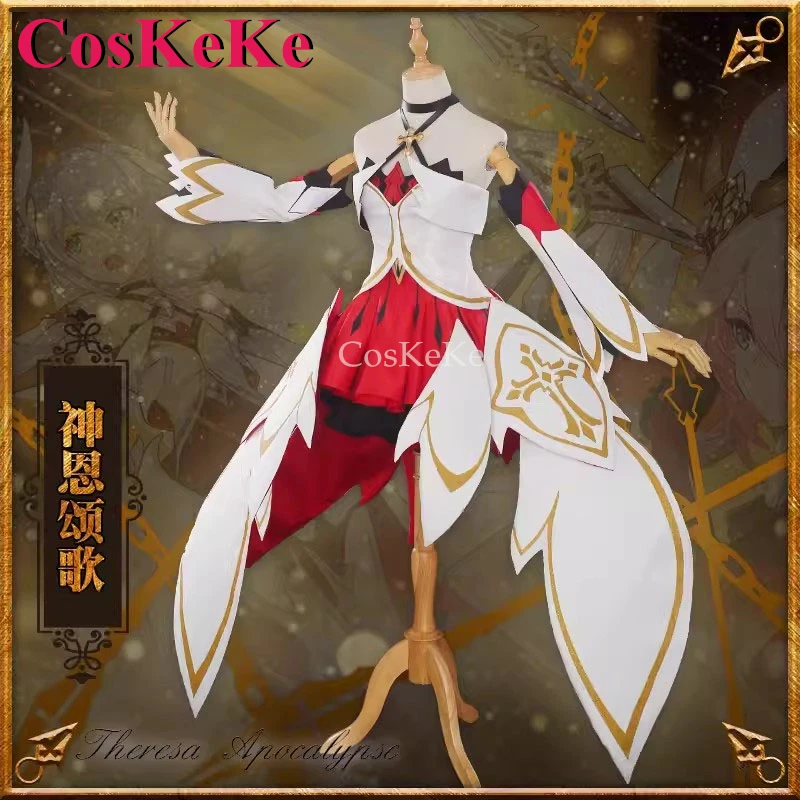 CosKeKe Theresa Apocalypse Cosplay Game Honkai Impact 3 Costume Elegant Sweet Dress Outfit Activity Party Role Play Clothing New