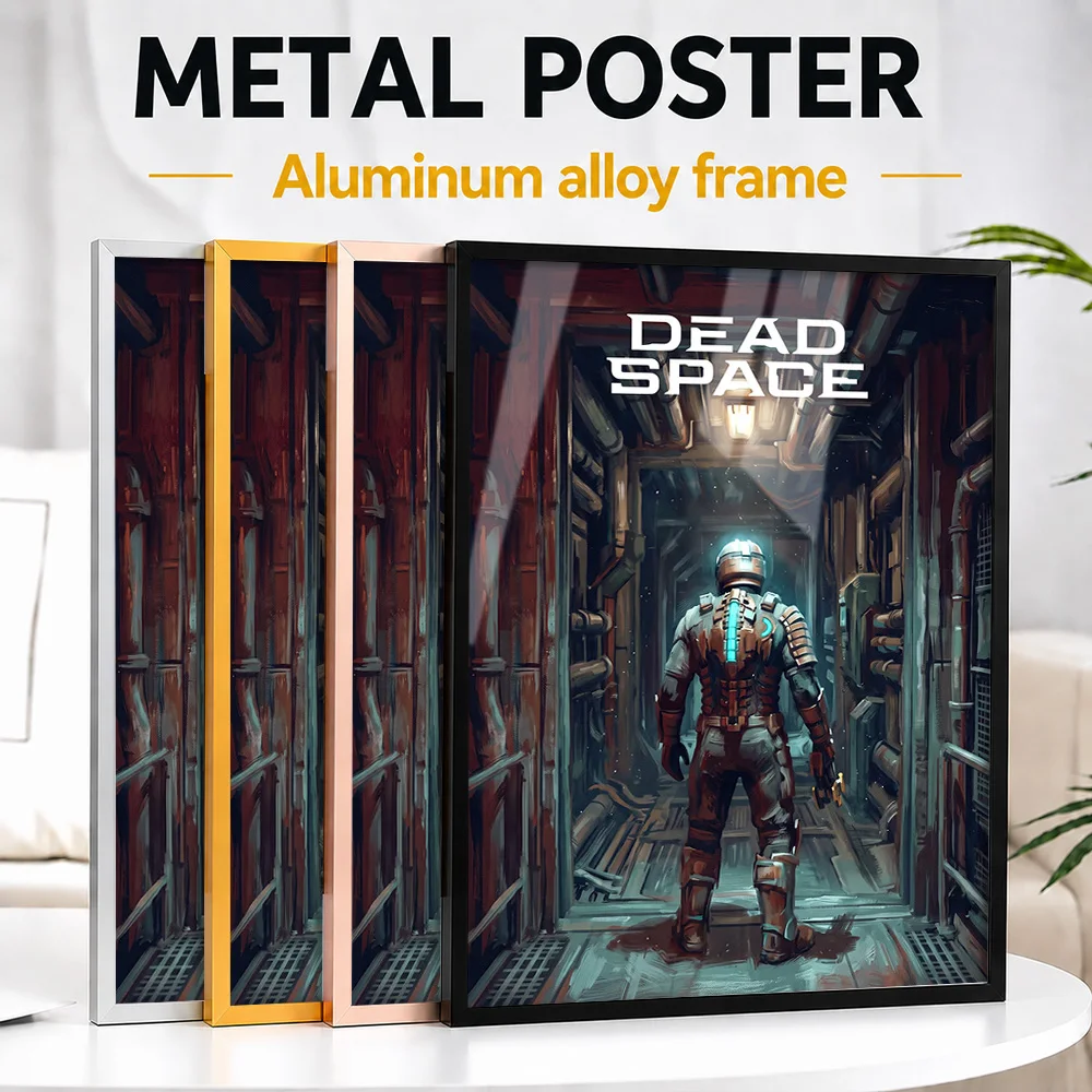Dead Space Isaac Clarke Corridor Framed Metal Print Personalized Painting Style Wall Art For Bedroom, Gaming Enthusiast Gift