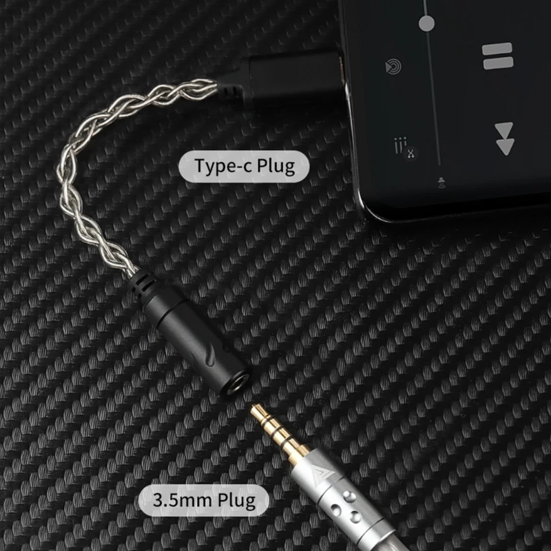 اكتب C إلى 3.5 مم محول سماعة سماعات محول النحاس الذي يقدم المقابس والراحة في التشغيل ولا يوجد تأخير ناقل الحركة 12 سم D2RC