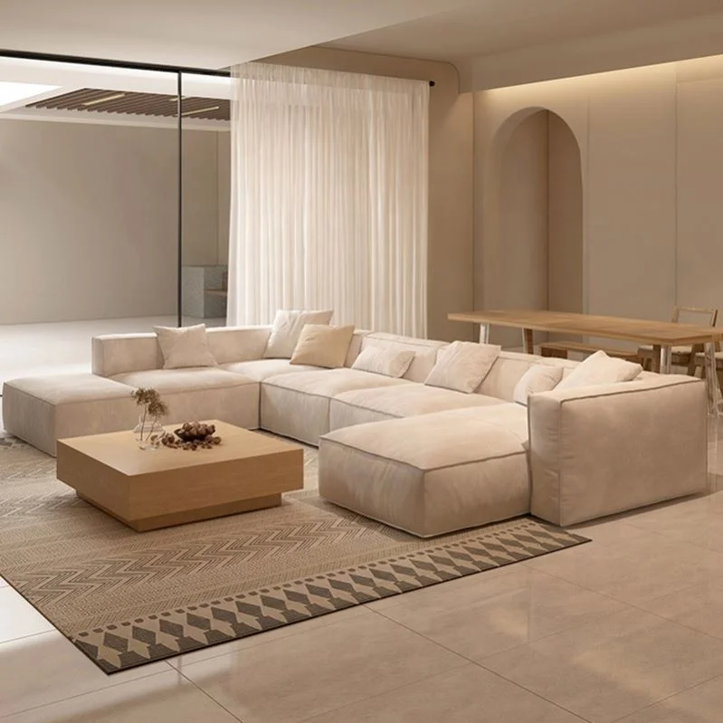 

Home velvet fabric cassette salon modern sofa L-shaped lounge corner sofa