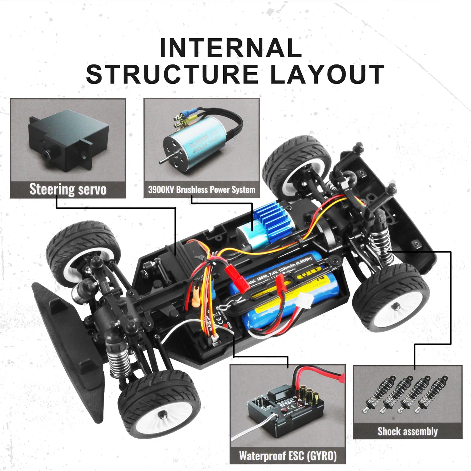 

1/16 UdiRC UD1603Pro 2.4G Remote Control Drifting Car High Speed Racing Vehicle Brushless Motor 25A ESC Assembled Toy Model
