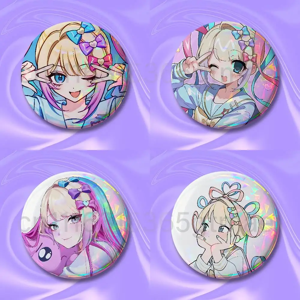 N-Needy Streamer O-Overload kangel Insignia Badge Case For Decoration 44mm 32mm 58mm Round Tinplate Pin Brooch Gift