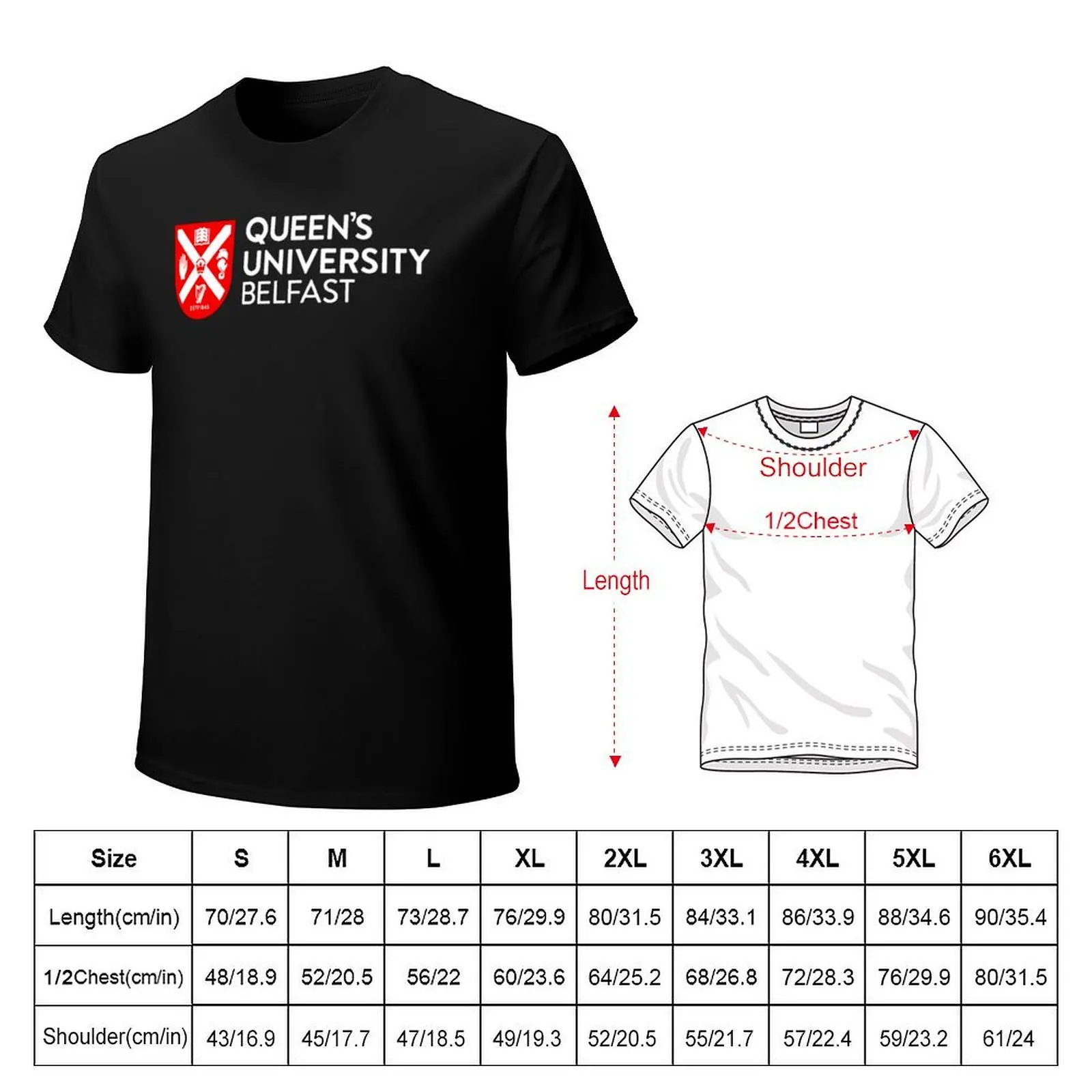 Queens University Belfast T-Shirt Big Size Short Sleeve Casual Top