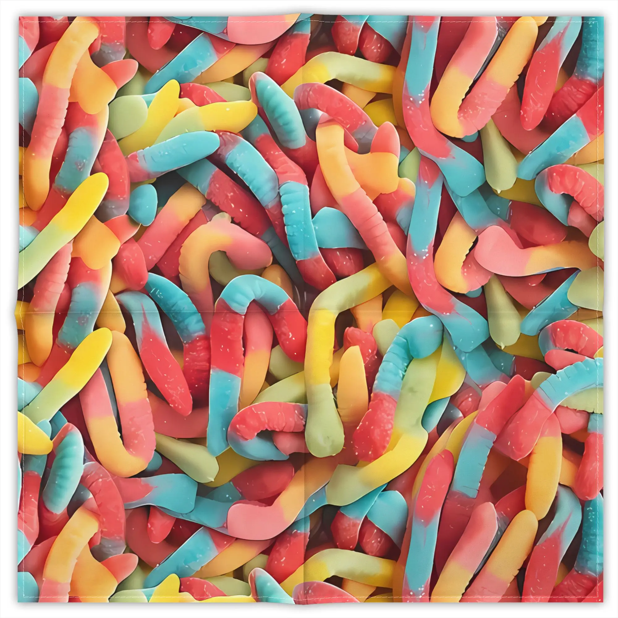lenco-quadrado-decorativo-de-poliester-estampado-neon-sour-gummy-worm-para-uso-diario