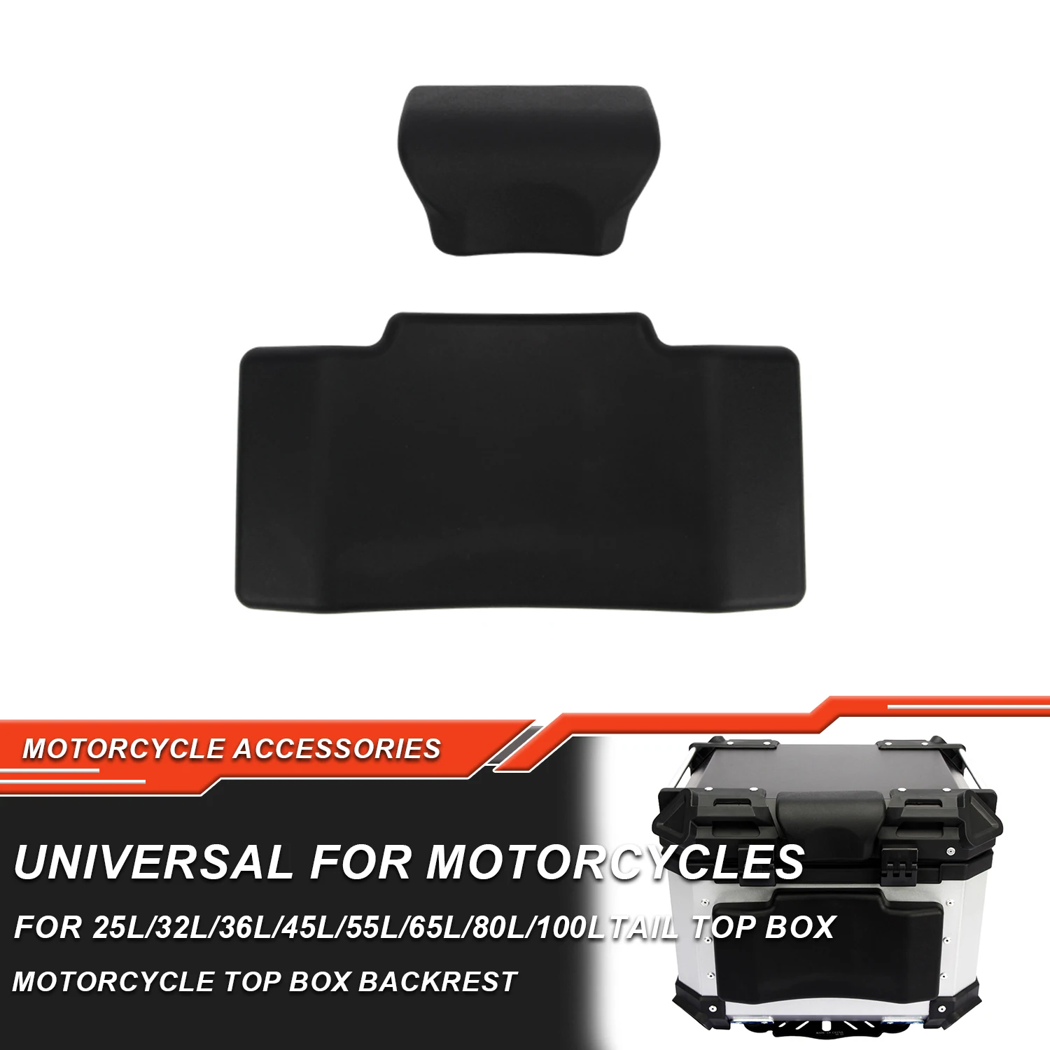 

36L 45L Motorcycle Passenger Backrest Back Pad Universal Self-adhesive Shockproof Moto Rear Top Case Box Luggage Cushion Pad