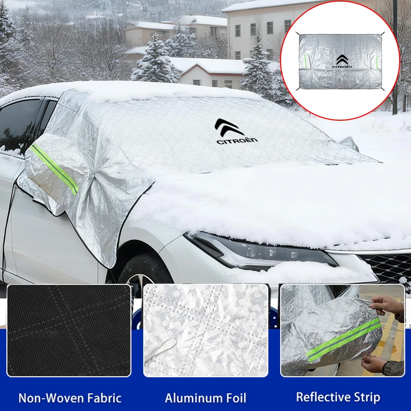 Car Windshield Snow Cover Front Window Snow Shield Sunshade For Citroen C3 C4 C5 C1 C2 Berlingo Celysee Xsara Picasso Aircross