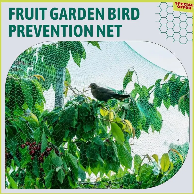 شبكة طيور A34R لحماية الحديقة ونباتات الخضروات وأشجار الفاكهة، شبكة تعريشة بلاستيكية ضد الطيور (13 قدم × 20 قدم)