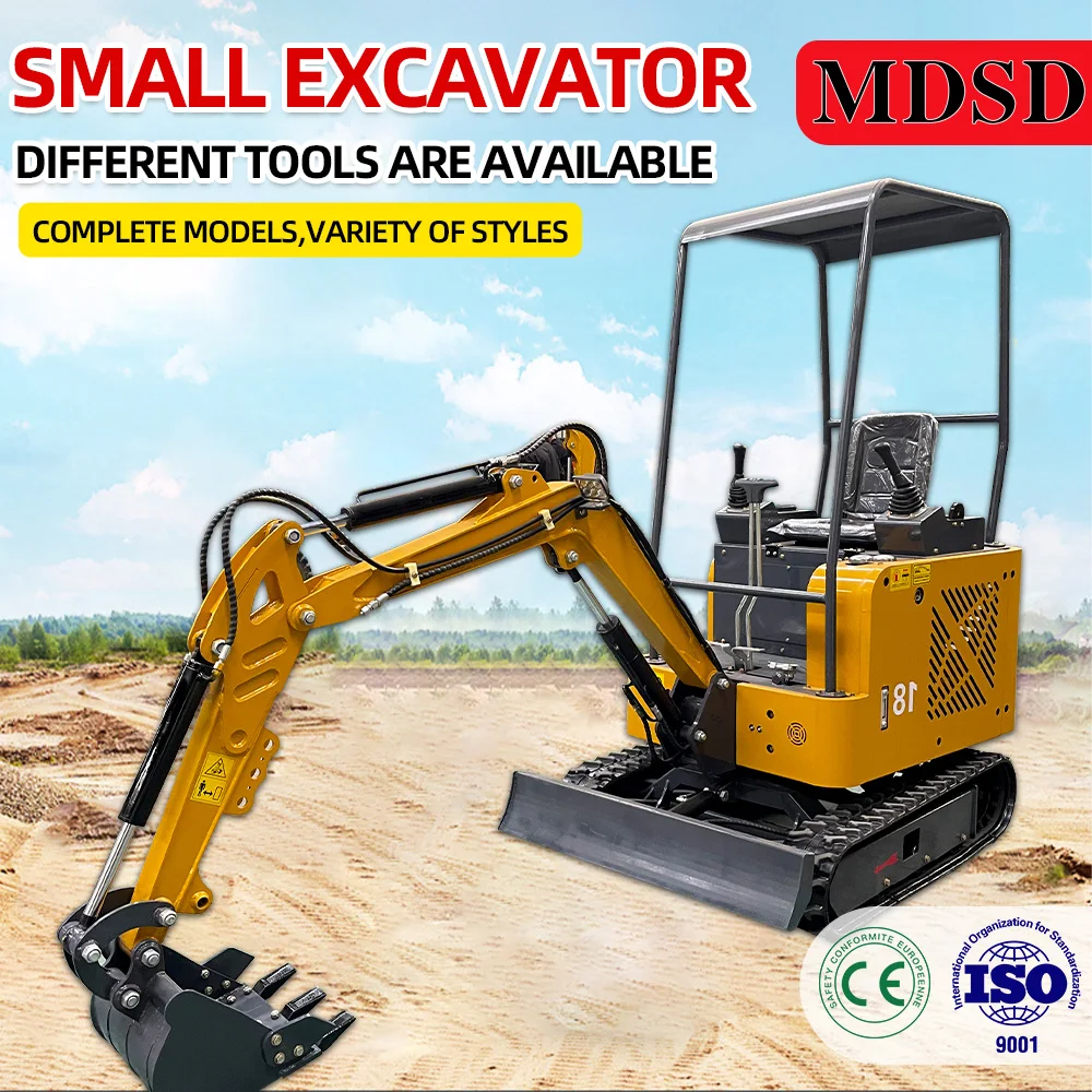 Miniexcavadeira multiuso direto da fábrica, mini ensacador, escavadeira houdiesel agrícola, preços de operação fáceis, venda personalizada