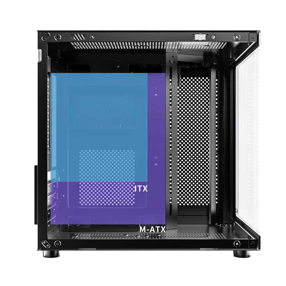 Корпус для ПК PADO YL, вид на море, комната M-ATX, основной корпус настольного компьютера без стойки, двусторонний шкаф из закаленного стекла для ПК, геймерский шкаф