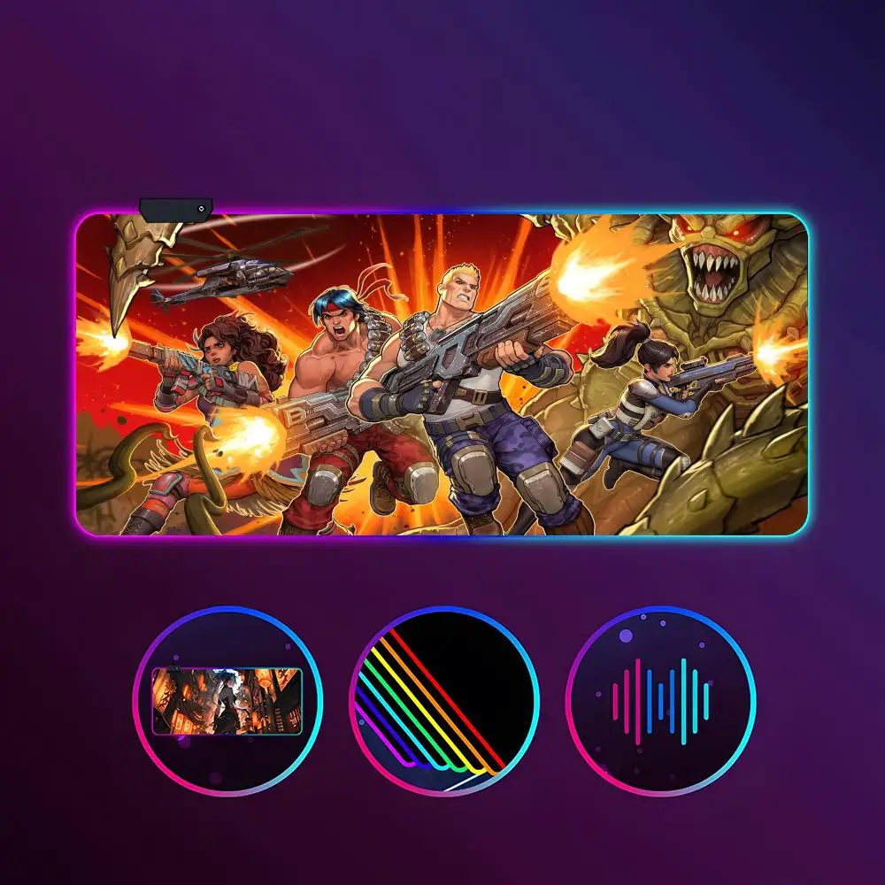 

Game Contra Operation Galuga Mouse Pad RGB Luminous 900X400mm Large Table Mat Non-slip Extra Large Game Office Mouse Pad