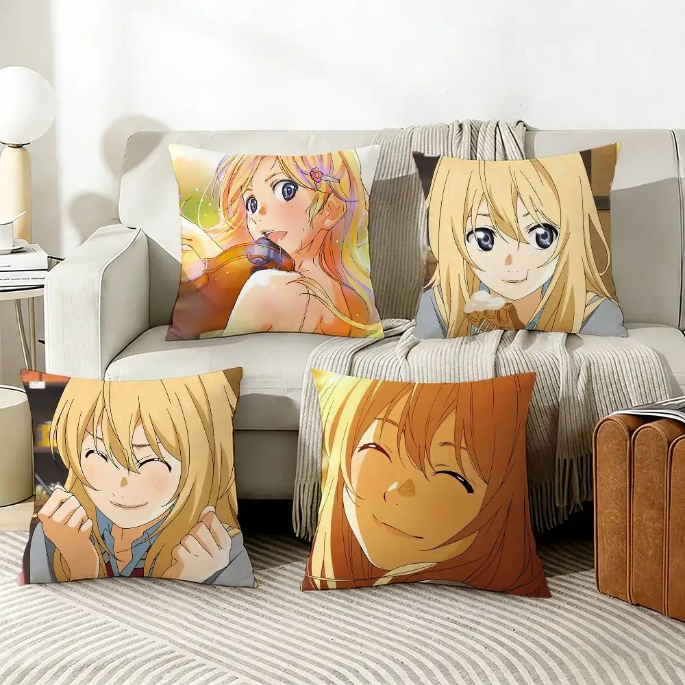 

Hot Y-Your L-lie IN APRIL Comic Pillow Cover Sofa Cushion Cover Home Room Decoration Children Gift