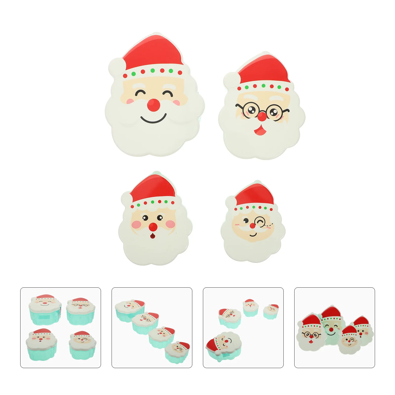 

4Pcs Portable Food Box High-Quality Material Fresh-Keeping Container for Fruits Salads Meals Ideal Gift Random Color