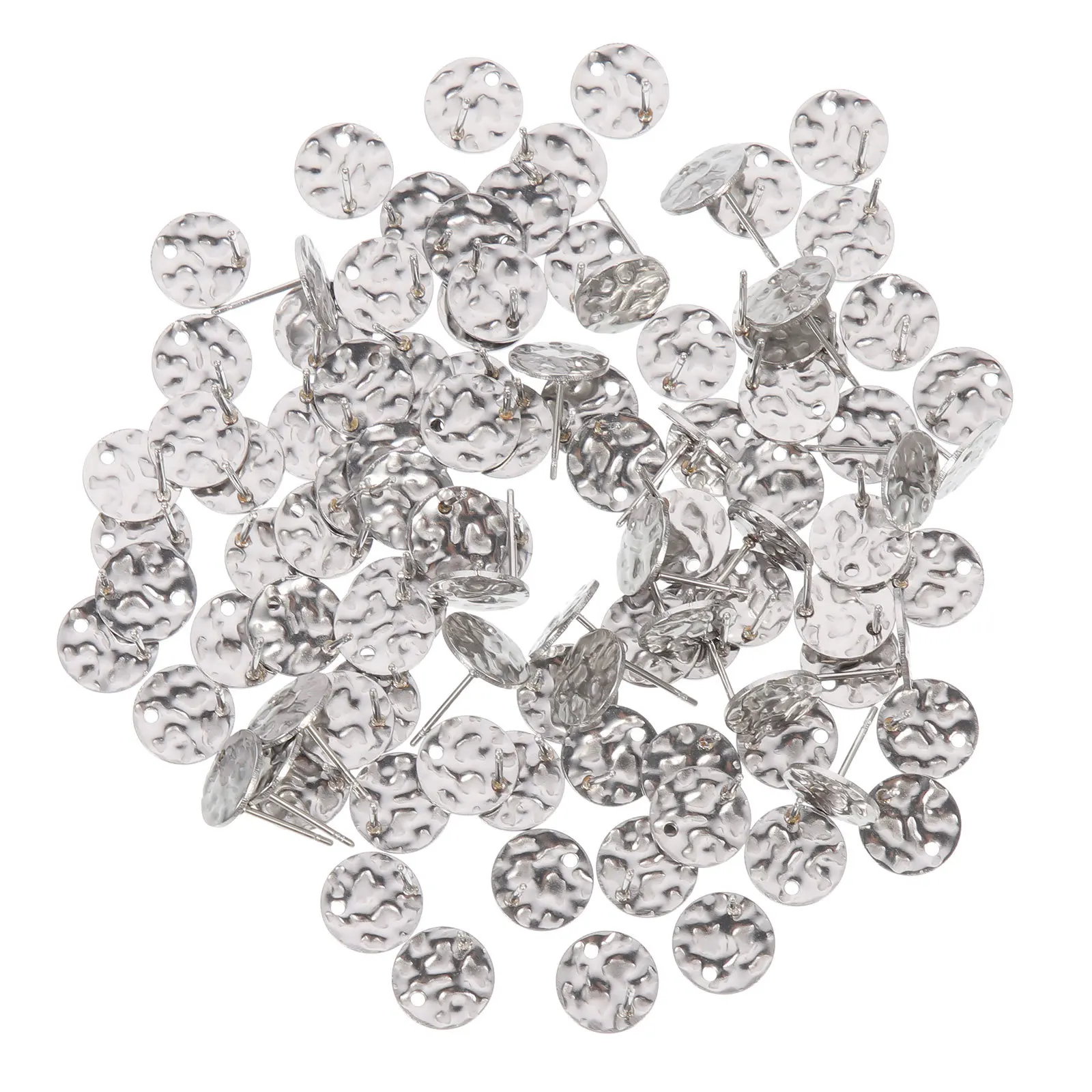 

100pcs Earring Posts Flat Round Stainless Steel Diy Jewelry Making Findings For Women Earring Repair Crafting Supplies