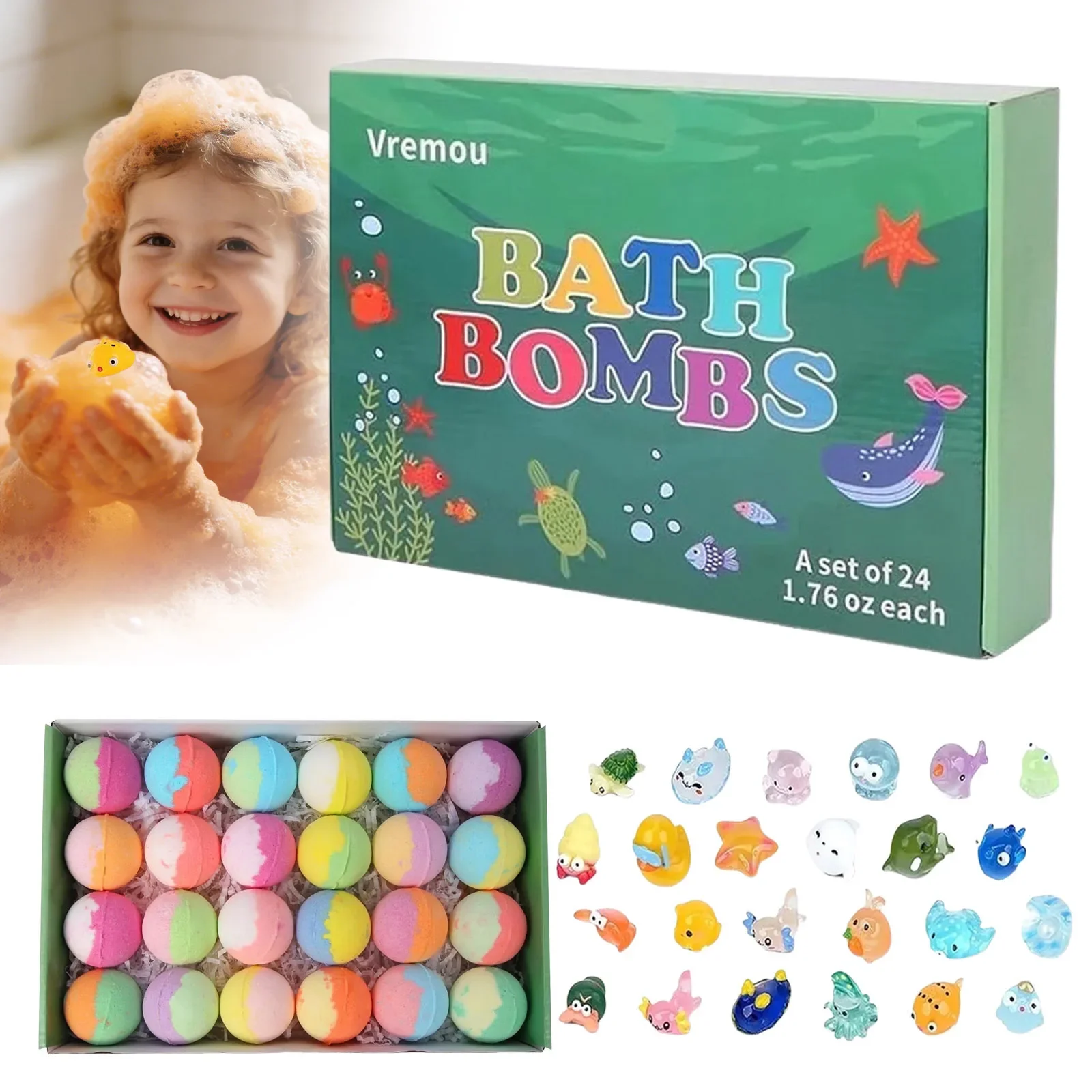 bombes-de-bain-pour-bebes-et-enfants-lot-de-15-24-bombes-de-bain-pour-enfants-avec-surprise-a-l'interieur-bulles-naturelles-et-organiques-pour-filles