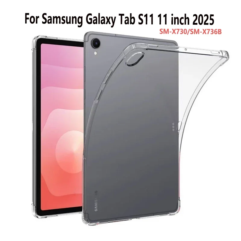 

Tablet case For Samsung Galaxy Tab S11 11 Inch 2025 Protective Case Thickened Airbag Soft Silicone Clear Funda TPU Shell