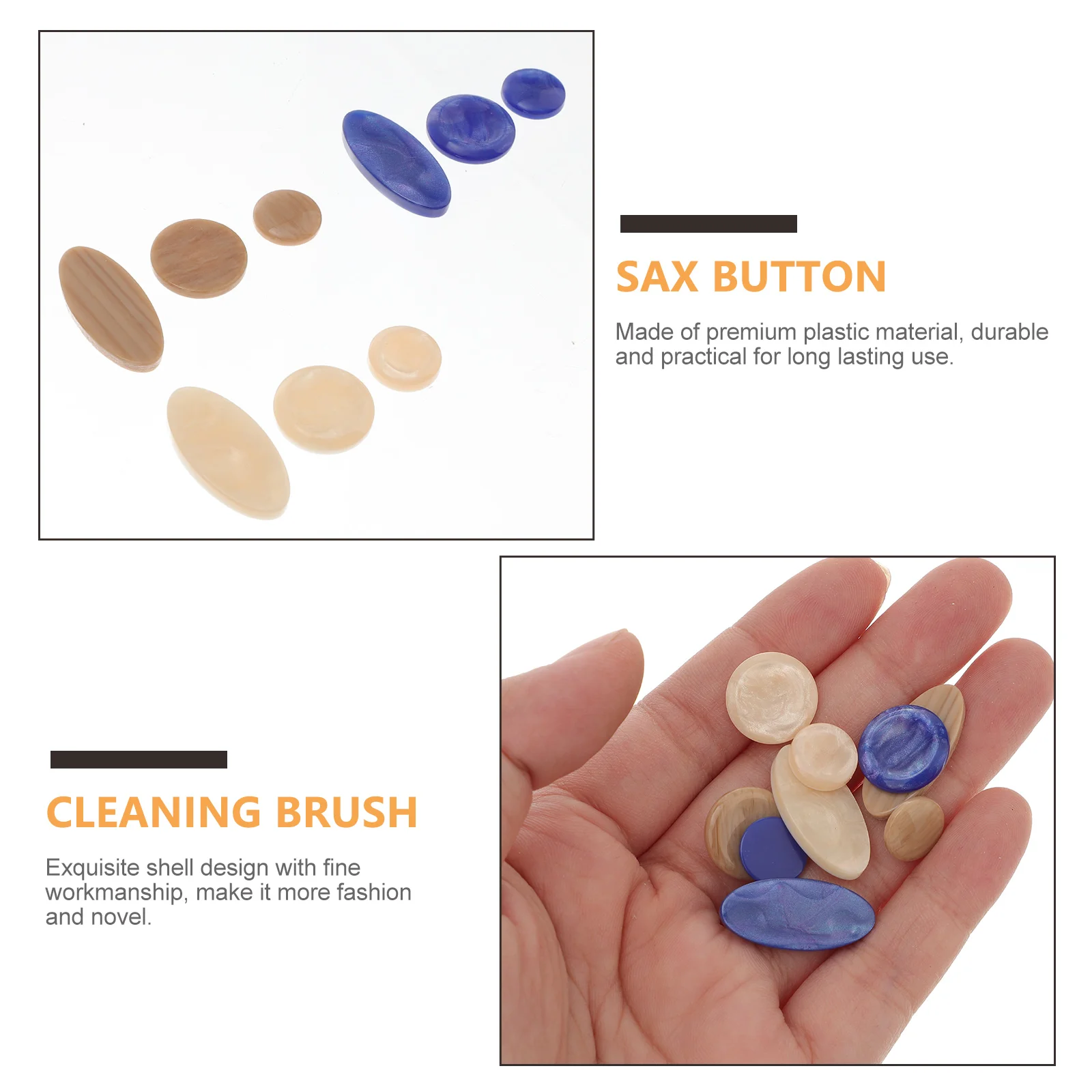 

3 Sets Saxophone Key Shell Buttons Premium Plastic Blue Color Easy Install Remove Accessories Music Instrument Decor Elegant