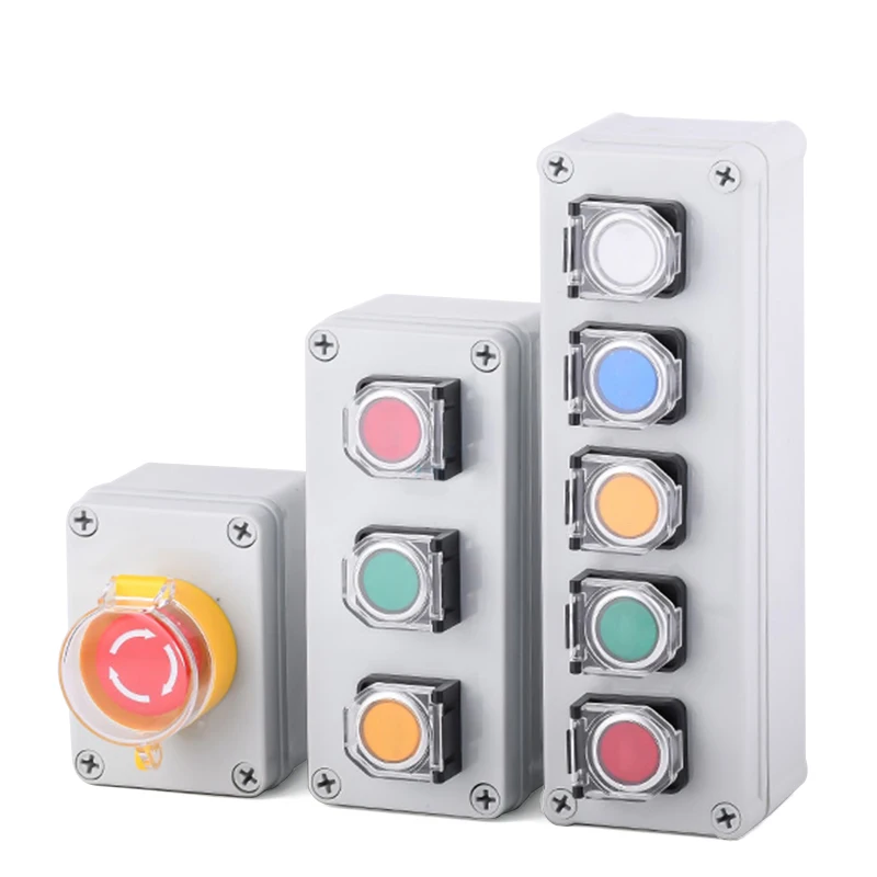 Multiple specifications with button switch box emergency stop start switch alarm self-locking motor control box customization