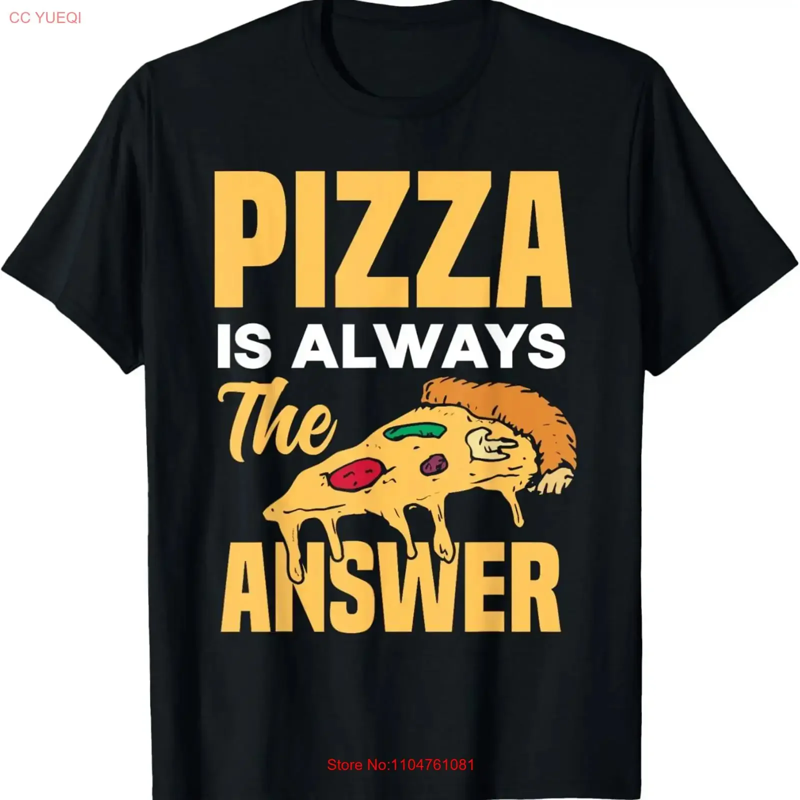Pizza is Always the Answer Funny for T Shirt  vintage Washed homme Versatile Stylish Comfortable fashion streetwear Unisex