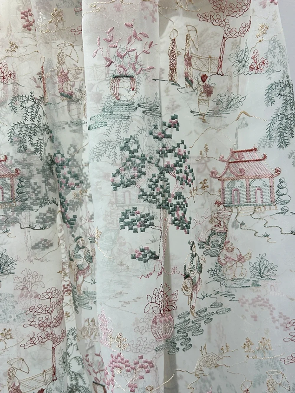 

Сетчатая ткань из органзы с вышивкой в национальном стиле для свадебных платьев, одежды, шитья своими руками, материал по метрам, оптовая продажа, ткань