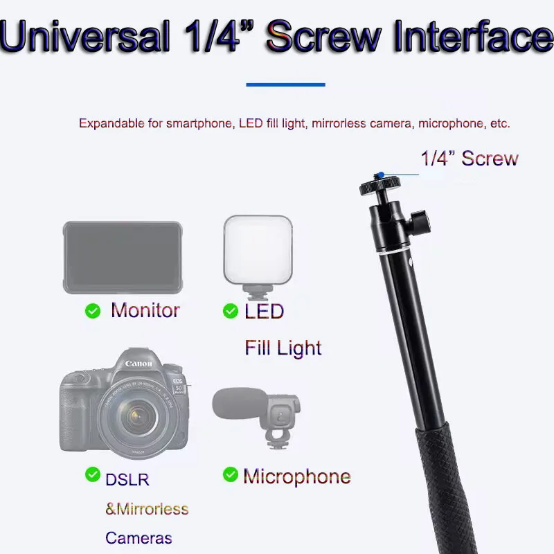 عصا سيلفي قابلة للتمديد من PyroGraphy، مثبت من ألياف الكربون، قضيب تمديد للهواتف الذكية DSLR وكاميرا بدون مرآة، كاميرا رياضية