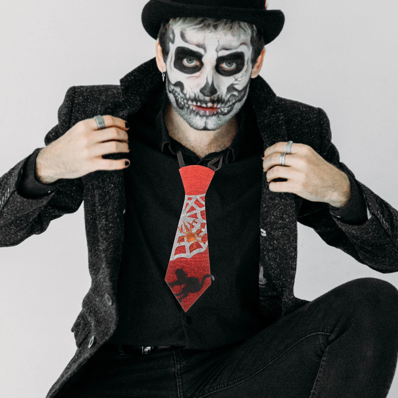 

Pumpkin Skull Neck Tie Purple Decorative Cloth Scarf for Kids Halloween Party Masquerade Costume Accessories Washable