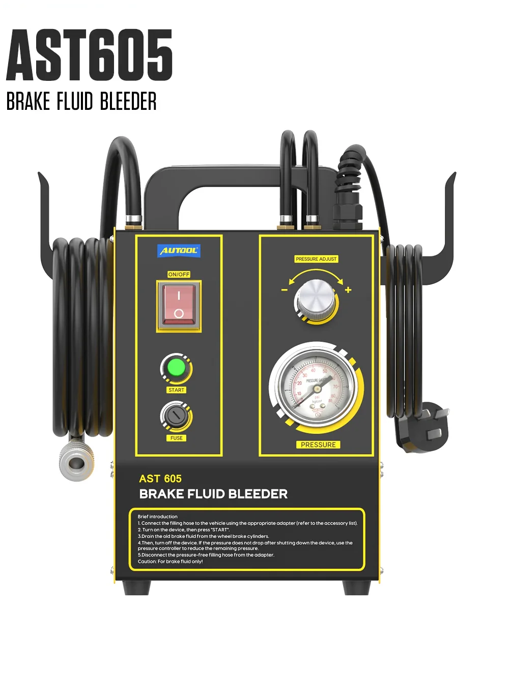 Pompa di spurgo del liquido dei freni per auto Estrattore rapido Scambiatore di olio Strumento automobilistico per AUTOOL AST603 per la manutenzione dei veicoli