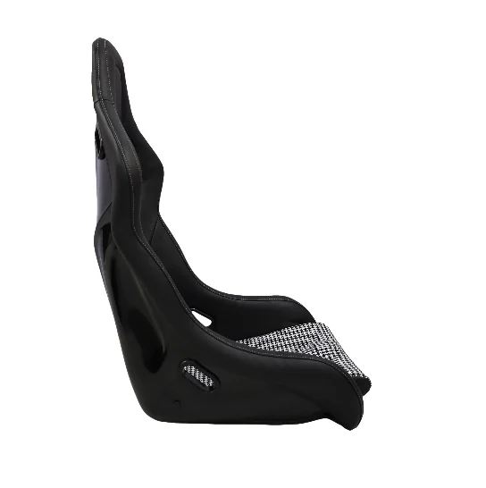 JBR9017 New Design Universal Glass Fiber  Back  Black Leather Black/White  Mat  Bucket Racing Car Seat
