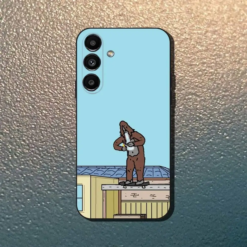 حافظة هاتف Sassy The S-Sasquatch لهاتف سامسونج جالاكسي A13، A21s، A22، A31، A32، A52، A53، A71، A80، غلاف أسود ناعم #4