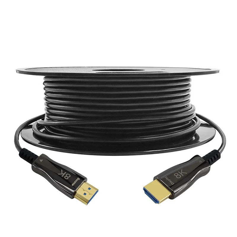 8K UHD Fiber Optic HDMI 2.1 Cable Supports 48Gbps 8K@60Hz 4K@120Hz HDR 3D ARC HDMI Fiber Optic Connector Cord for Gaming Monitor
