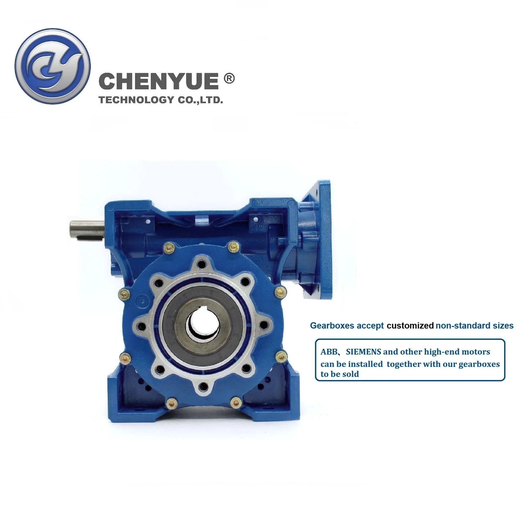 

CHENYUE High Torque Worm Gearbox Speed Reducer Gear Motor CYRW90-VS Input19/22/24/28mm Ratio 5:1/100:1 Tin bronze Worm gear