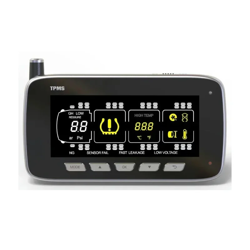 TPMS Wireless Solar Powered Tire Pressure Monitoring System With 4 C External Sensor LCD Real-time Display Voice Safety Alarm