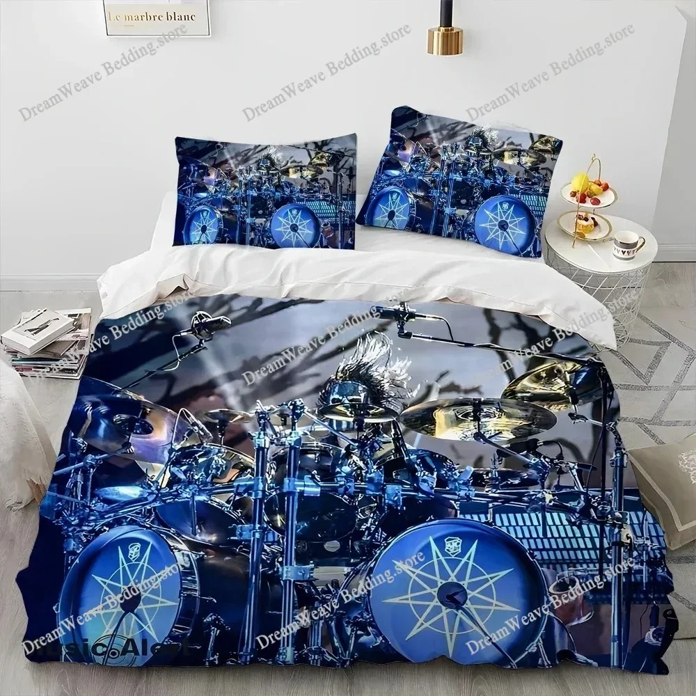 Drum Kit Music Instruments Guitar Style Duvet Cover Pillow Case Bedding Set Quilt Cover Double Bed Home Textile Luxury Gift