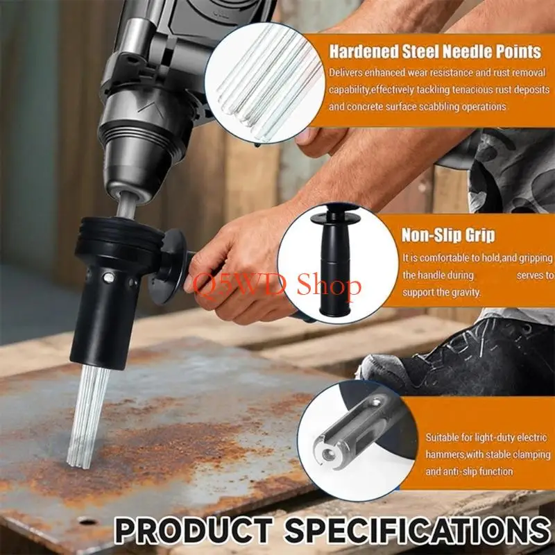 Q5WD 18 Needle Electric Rust Removal Tool For Metal Concrete Paint Surfaces Cleaning